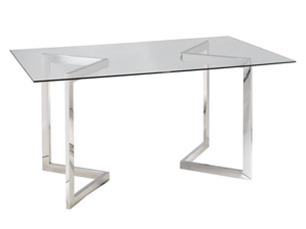 CECT-013 | Geo Rectangle Table Chrome -- Trade Show Furniture Rental